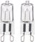GLOWANTS 2er Pack Backofenlampe G9 Halogen 40W 230V Backofen-Lampe für Backofen, Fagor- und Mikrowellen 300 Grad C Hitzebeständige Glühbirne