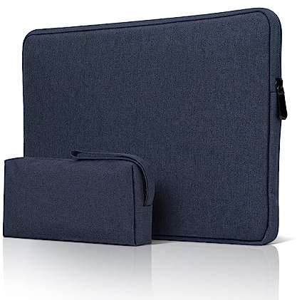 jooeer Housse Ordinateur Portable 11 Pouces Compatible avec 11-12 Chromebook Tablette, Imperméable Pochette de Protection PC avec Sac à Accessoires pour Femme Homme, Bleu Marine