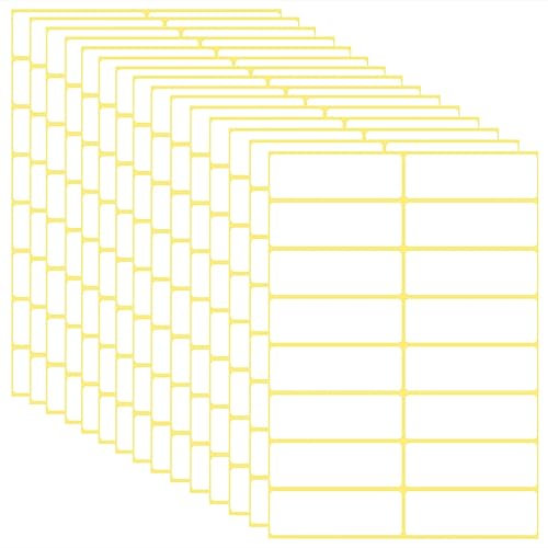 SamHeng 15 Sheets Rectangular Label Stickers, 240pcs 25x76 mm White Self Adhesive Labels, Printable Distinguish Labels for Bottle Jar File Folder School Office Kitchen Use