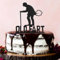 Acrylic Old Man & Woman Birthday Cake Topper - Humor Decoration, Black