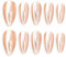 Sun&Beam Nails Handmade Press-on Medium Long Almond Flesh Color Cat Eye Design Charming False Nail Tips 10 Pcs (#121 M)