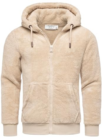 Amaci&Sons Herren Teddy Sweatjacke Plüsch Hoodie Pullover Zipper Jacke 4076