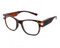 OKH Quadratisch Lesebrille mit Licht, helle LED-Lesegeräte 2.5, Wiederaufladbare USB-Taschenlampe Brillen für Männer und Frauen (Schildkröte, +2.5 Dioptrien)