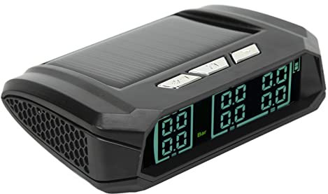 VOBOR Sistema di Monitoraggio della Pressione dei Pneumatici, Monitor TPMS Wireless Solare Impermeabile IP67 con 6 Sensori Esterni per Camper Leggeri