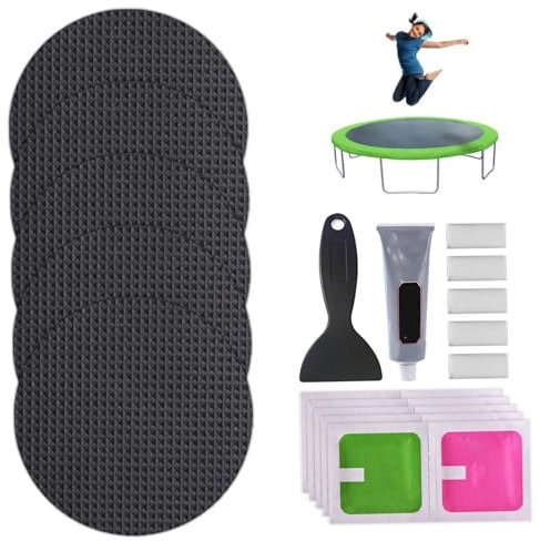 Wedhapy Trampolin Flicken Reparaturset 10,2 X 10,2 cm Trampolin Flicken Für Löcher Oder Risse Ersatz Professionelles Trampolin Reparaturset Trampolin Zubehör 17 Teilig