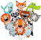 Tier Ballon-Set, 10PCS Tier Folienballons, Niedlich Geburtstag Dekoration Ballons, Thema Party Ballon Dekoration, Kindergeburtstag Mardi Gras Dekoration