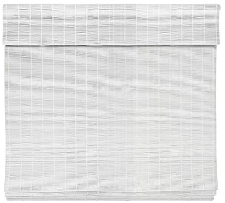 Zhixubah Natürliche Bambusrollo Weiß Sichtschutz Bambus Rollo Raffrollo Retro Lichtfilter-Rollo Mit Lifter Holz Jalousien Fenster Innen Sonnenschutz Atmungsaktiver Einfach Aufzuhängen 