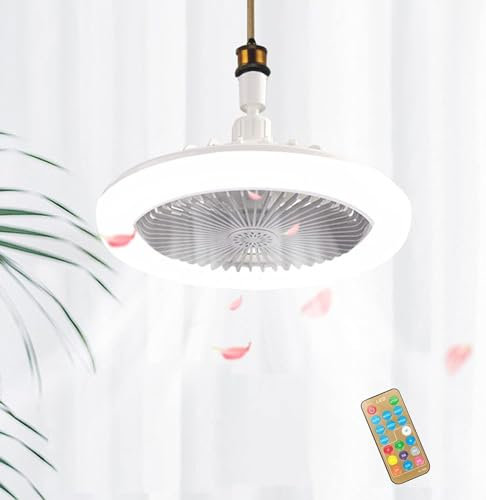 Asslye Ventilateur de Plafond avec Lampe Intégrée,Luminaire Décoratif de Plafond LED sans Contrôle,Ventilateur Plafond Silencieux pour Chambres,Bureaux,Chambre D'enfan