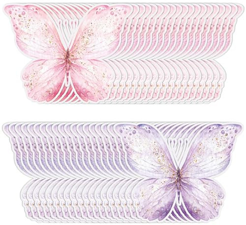 Newtay 50 Stück Papier-Tischsets mit Schmetterlingen, Einweg-Tischsets, rosa und violett, Schmetterling-Tischmatten für Babyparty, Hochzeit, Geburtstag, Küche, Esstischdekoration