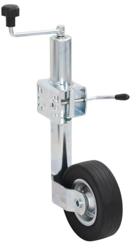 vidaXL Jockey Wheel for Trailer-Motorhomes, Split Clamp 60 mm, Adjustable Height 63-87.5 cm, Galvanised Steel, 400 kg Load