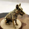DUOLAIYUNSO Bronzefigur, 4 x 3,8 cm, Messing-Hundestatue, Feng Shui, Messing-Tees, Haustier-Skulptur, Kunstwerke Hund, Messingfigur für Wohnzimmer, Büro, Schlafzimmer, Heimdekoration