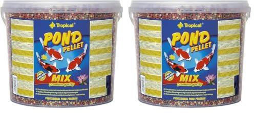 Tropical Pond Pellet Mix 5L / 700g - Aliment Complet sous Forme de Boules flottantes pour Koi, Poissons de Bassin (Lot de 2)