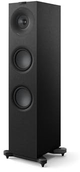 KEF Q7 Meta Altavoces de Suelo pasivos HiFi, Negro Satinado | Música | Televisión y Home Cinema | Gaming | Reflector de Graves tridireccional | Transductor Uni-Q de 10 cm con Mat | Dos LF de 16,5 cm