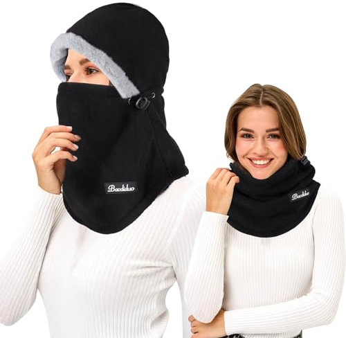 TAGVO Winter Warme Sturmhaube Damen Herren Winddicht Balaclava Mütze Skimaske 3 in 1 Thermo-Fleece-Kapuzenschal Gesichtsschutz für Outdoor Radfahren Reiten Skifahren