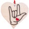Wooden Christmas Ornaments Sign Language Ornament, I Love You Heart, Christmas Ornament, American Sign Gift (LSO25)