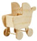Wichtelmöbel Kleiner Kinderwagen 10x4,5x10 cm aus Holz Miniatur Geldgeschenke Geburt Taufe Babyparty Gastgeschenk