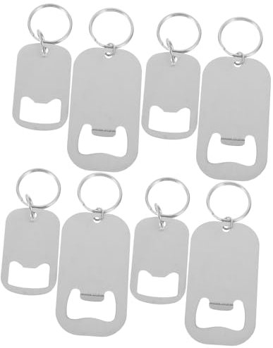 Cabilock 8pcs Keychain Bottle Opener Set Small Bottle Cap Remover Compact Metal Keyring Tool for Bar Home and Outdoor Use
