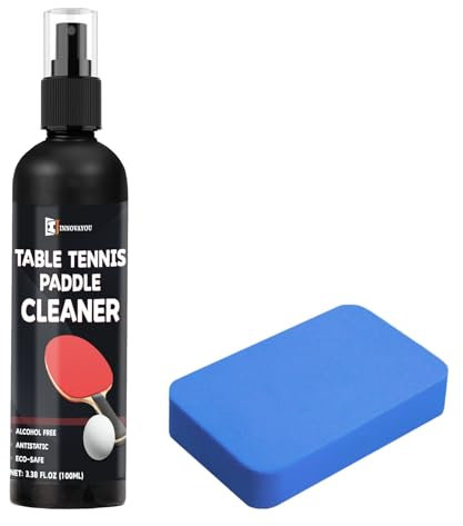 INNOVAYOU 200ml Tischtennis Reinigungsset, Beseitigen Sie Schmutz & Staub, TischtennisschläGer Reinigungsset, Hilft, den Schlägergummi Klebrig zu Halten und Verlängert so Seine Lebensdauer