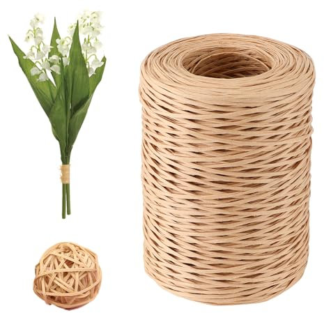 Lociban Papierdraht zum Basteln, 200m Papierkordel Papierdraht Natur Dekodraht, Eisendraht zum Basteln, Floristik Papierwickeldraht für Weihnachten DIY Hochzeitsstrauß Verpackung