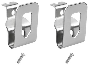 QianDanS 2 Pcs Replacement Belt Hooks Clips, Stainless Steel Power Tool Waist Buckles, Drill Belt Clips Compatible with Dewalt 20V Drills Tools (Silver)