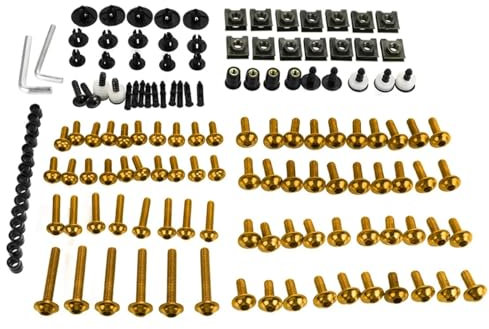 EDSXWUN Motorcycle Fairing Bolt For CBR1000RR 2004-2010 Motorcycle Fairing For Bolt Screw Fastener Fixation Motorbike Battery Terminal Screws(Yellow)