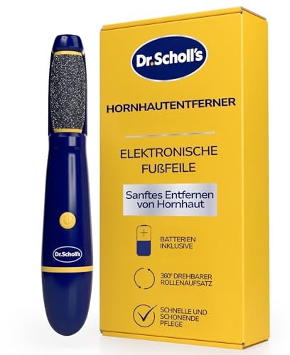 Dr. Scholl's Râpe électrique pour pieds Élimine instantanément les callosités et les peaux mortes, pour des pieds plus doux et plus lisses en quelques secondes. Idéale pour voyager Piles AAA incluses