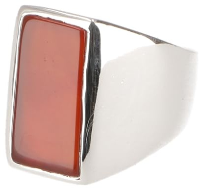 Herren Siegelring 925 Silber, massiver, eckig, glänzend, Schmuck, Karneol