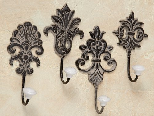 Haken Gardarobenhaken antik Kleiderhaken Gardarobe Wandhaken 4er Set