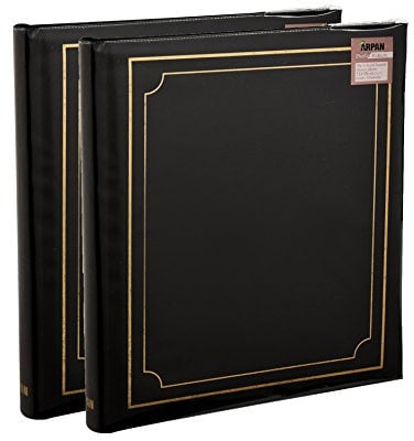Arpan 5 x 7 Large Slip In Memo Photo Album For 120 Holds Photo album Pack of 2 (Padded Cover Black)
