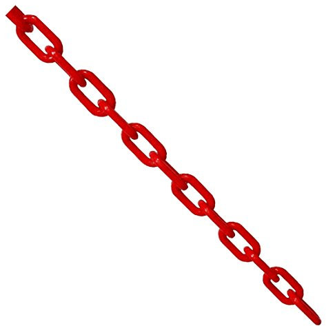 True Products 5m x 6mm Plastic Barrier Chain Link Safety Decorative Garden Fence - Red