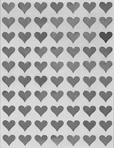 Herzaufkleber Metallic Silber 1050 Stück 1,3 cm (13 mm) Mini Etiketten in Herzform für Geschenke, Kunst und Handwerk, Hochzeit und Valentinstag