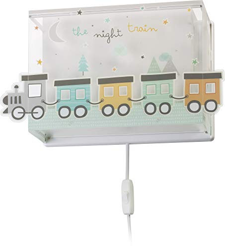 Dalber kinder Wandlampe, Kinderlampe Wandleuchte, kinderzimmer Zug trainieren grün, 63538, E27, Bunt