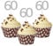 Sumerk 24PCS 60 Cupcake toppers Silver Glitter 60th Birthday Cupcake Picks Anniversary Party Decorations