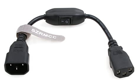 SZRMCC Cavo di Alimentazione IEC 320 C14 Maschio a C13 Femmina con Interruttore on/off Prolunga PDU UPS 10A 250V (30cm,1pcs)