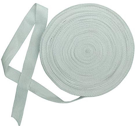 10,2 x 12,7 cm großes, natürliches Baumwoll-Twill-Band, 45,7 m, Wimpelkette, Schrägband mit Fischgrätenmuster, Rolle für Schürzen, Nähen, Schneidern, Basteln, baumwolle, weiß, 4/5‘’