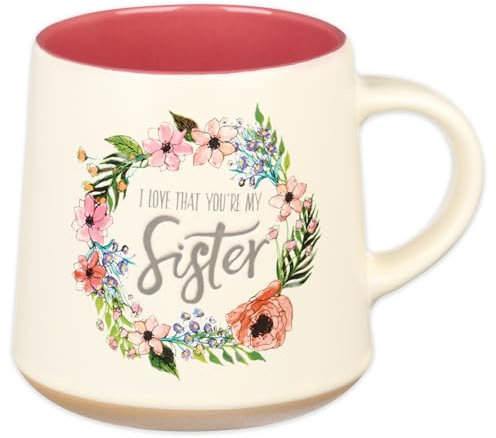 Taza de café de cerámica con base sumergida en arcilla, diseño de hermana 4:9