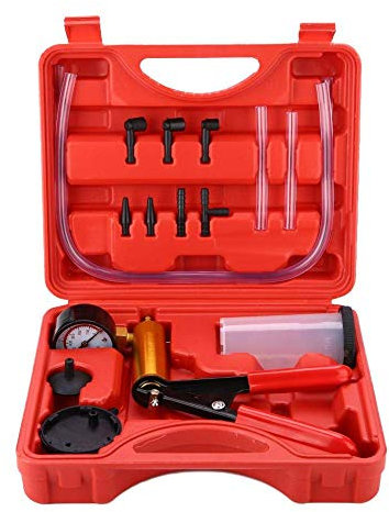 Kit de Bomba de Vacío Bomba Vacio Manual Comprobador de Vacío 2 en 1 Kit de Probador de Compresión de Presión de Vacío Freno Sangrado Adaptador Probador de Depósito de Líquido