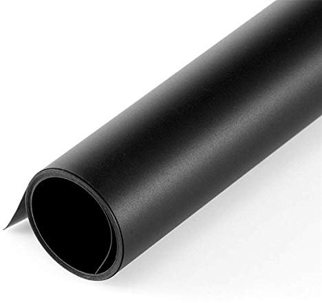 Selens - Sfondo piatto in PVC, 80 x 150 cm, impermeabile, per studio fotografico, blogger, cosmetici, negozi online, foto di prodotti, foto di vita, nero