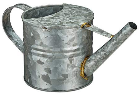 relaxdays Gießkanne Innaffiatoio, 1,3 Litri, Annaffiatoio Piccolo per Piante, Decorazione Home, Vaso in Metallo, Vintage, Argento, Ferro, 1 pz