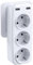 LENCENT Ladron Enchufes USB, Enchufe Multiples 4000W, Enchufe USB de Pared con 3 Clavija Schuko y 2 USB Puertos, Adaptador Enchufe Portátil con USB, Perfecto para Familia, Oficina, Cocina
