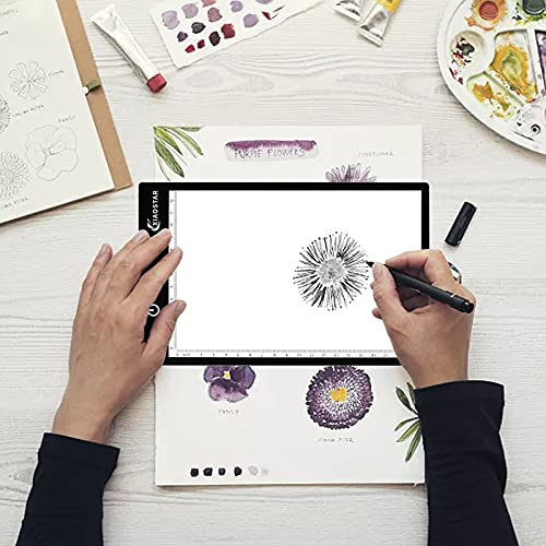 Mesa de Luz Dibujo LED A5,Mesa de Luz Para Calcar Ultrafino,LED Tableta de Luz con Cable USB Brillo Dibujo, Ajustable para Artistas,Dibujo,Visualización de Rayos X