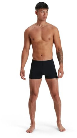 Speedo Men's Endurance+ Aquashort Swimming Trunks | Chlorine Resistant | Swim Fitness | Training | Holiday, Black, 28
