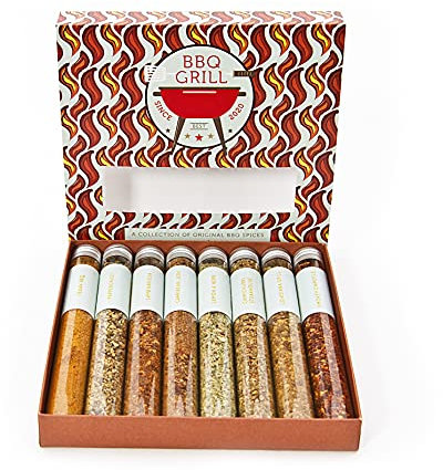Eat.Art BBQ Grill – Dads Spice Meat Rub - 8 Unique BBQ And Roast Spice Set – Food Cooking Gifts For Men - Unusual Daddy Selection Box – World Collection Tasty Spices