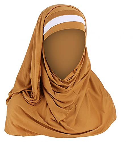 Zhiyao Damen Muslim Hijab Kopftuch Schal arabischen Hijab Elegante einfarbige islamische Gebet leichte Kopftuch Wrap Schal Indien Hut Muslimischen Beanie Wrap Cap