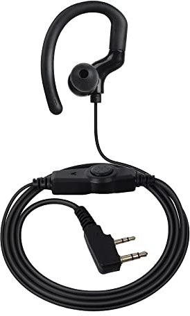 HYS G-Shape Radio Earpiece with microphone, 2 Pin Headset Compatible for Kenwood Baofeng UV5R Walkie Talkie, 2 Way Radio Ear Piece for Security Police