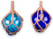 Nautical Seaside Theme Glass Fisherman Floats Blue & Turquoise Set of 2