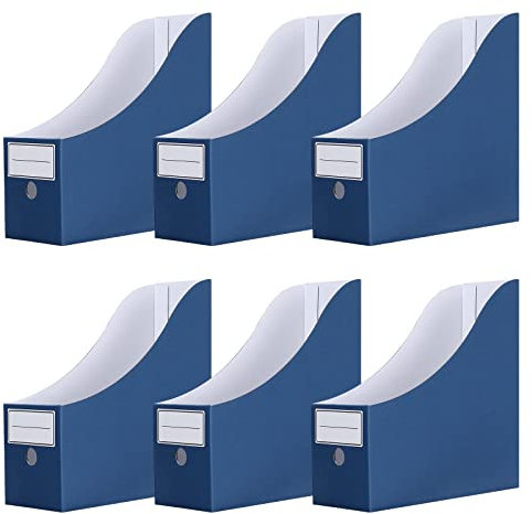 Srvnpioy Stehsammler A4, 6 Stück, aus stabilem Karton, 10cm breit, Farbe Blau, für Büro, Schule, Zuhause,10,2 x 26 x 26,7 cm