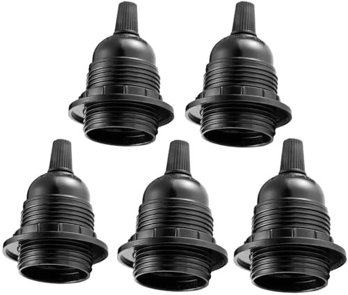 LEDSone E27 Vintage Black Edison Lamp Holder for Pendant Ceiling and Table Light - Base Socket Fitting