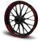 16-teiliges Set Felgenrandaufkleber Sticker für Motorrad Auto Felgen Future Design Komplett Set Felgenaufkleber für 15 16 17 18 19 Zoll MR017 (Neon Rot, Matt)