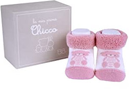 Chicco Scatola con babbucce, Calze Unisex 0-24, Rosa, taglia unica